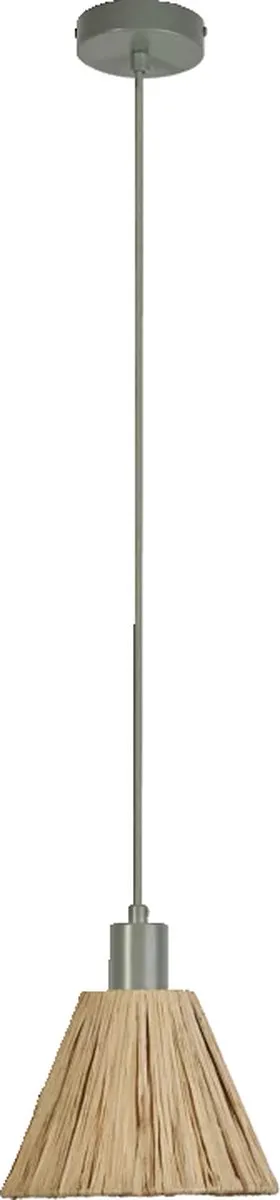 LEDVANCE hanglamp Decor Raffia groenbruin van raffia en metaal, E27, 200 mm diameter, lampenkap van gerecycled materiaal, duurzaam dankzij vervangbare lichtbron, eenvoudig te installeren Bruin|Groen
