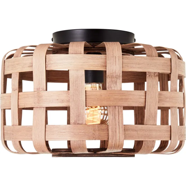 Brilliant Woodline - Plafondlamp - E27 max 1x60W - Natuur/Zwart naturel/zwart