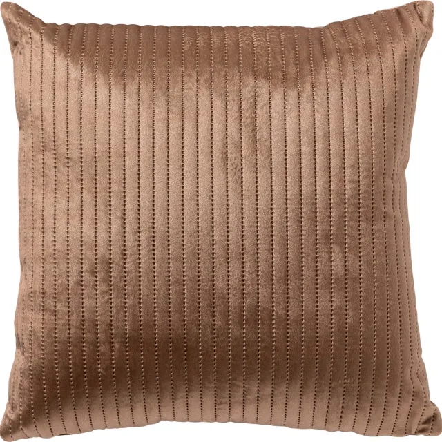 Dutch Decor DAVID - sierkussen 40x40 cm - gestikt streepje - Tobacco Brown - bruin - Inclusief binnenkussen - Luxe kussens voor woonkamer & bank
