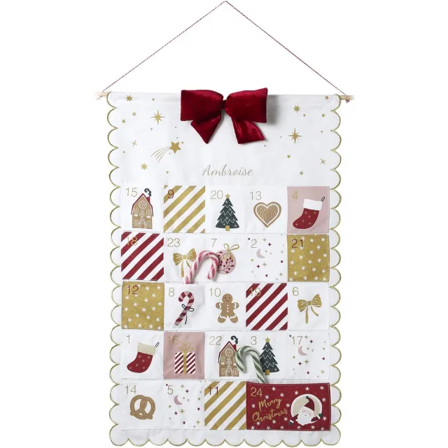 vertbaudet Adventskalender van stof FESTON Wit