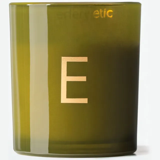 HEMA Kaars in glas ⌀8x9cm letter E (groen)