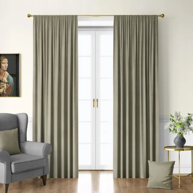 abcfirany.pl Luxe Velours Gordijn - Beige, 140x175cm, 70% Verduisterend