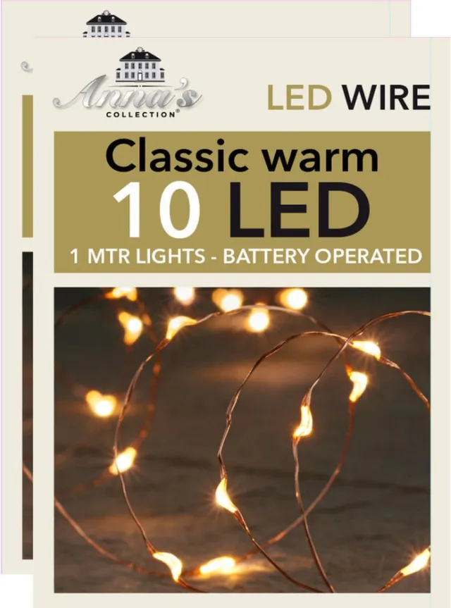 Anna's Collection 2x anna collection draadverlichting - koper- 10 leds- warm wit - 100 cm