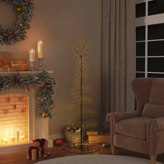 vidaXL LED-kerstboom 100 LEDs warm wit 150 cm Zwart