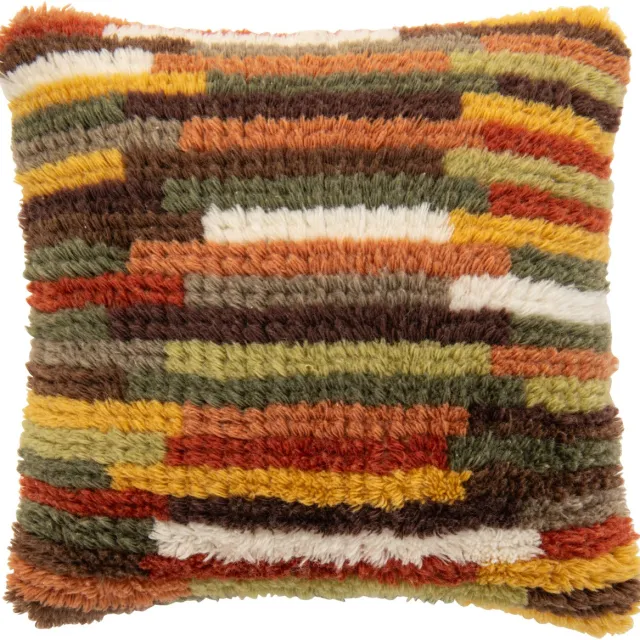 J-Line kussen Geometrisch - wol - meerkleurig Multi