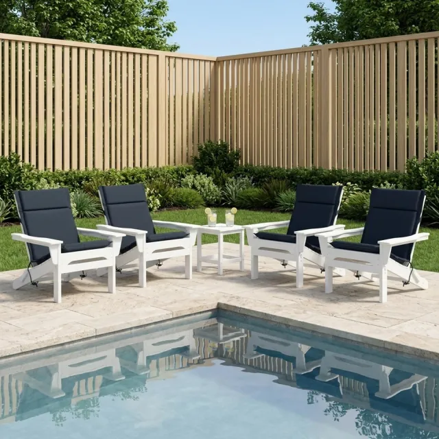 vidaXL Kussen voor lage rugstoelen GEMERT 4 st 100% Polyester blauw