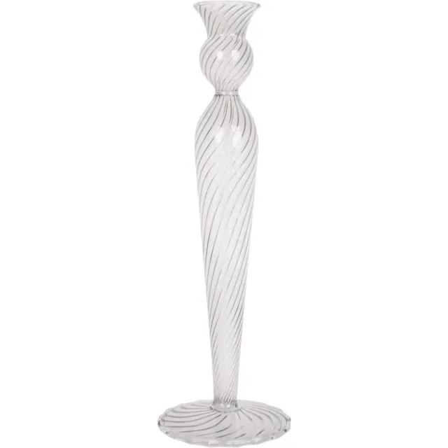 Present Time Kandelaar - Glas Swirl Clear Groot White 4