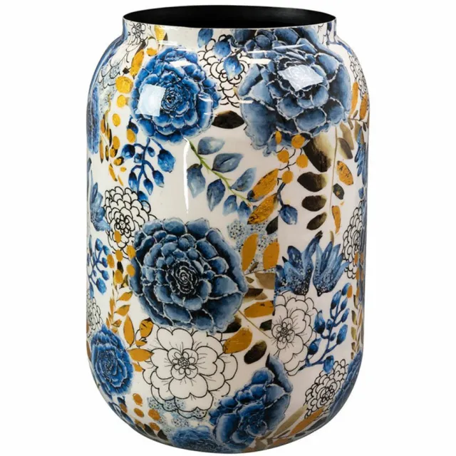 TS Collection Vaas Dutch Blue - blauw - metaal/epoxy - D30 x H42 cm - bloemenvaas - Designed by Lammie
