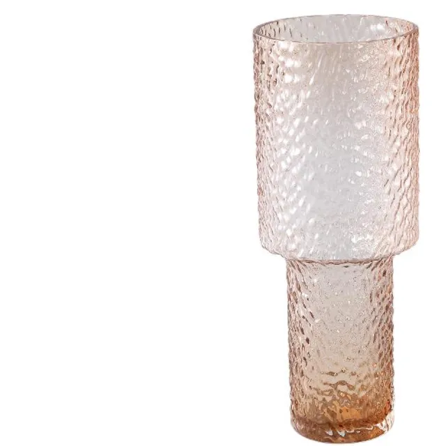 PTMD COLLECTION PTMD Vaas Blane - 12x12x32 cm - Glas - Bruin