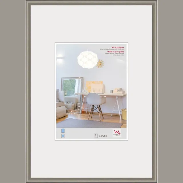 Walther New Lifestyle - Kunststof lijst - Fotoformaat 50x60 cm - Kunstglas - Staal