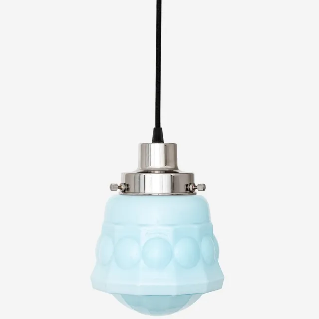 Coloured by Art Hanglamp aan snoer Weimar Misty 20's Nikkel - Art Deco Trade Zachtblauw