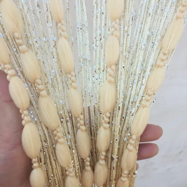 Unyqoos ® Decoratief Draadgordijn voor Deuren en Ramen met Insectenbescherming, Beige, 100 x 200 cm