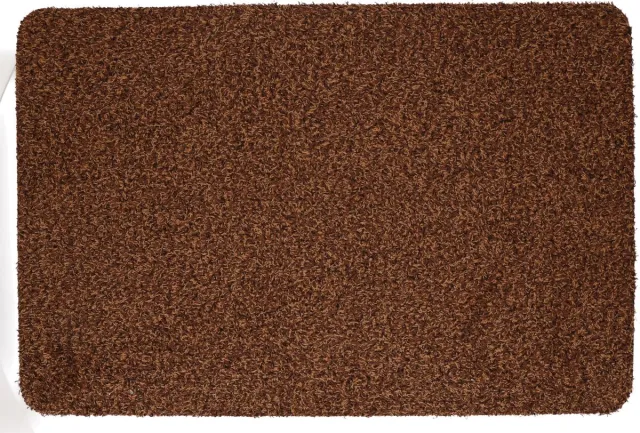 Buemag Anti slip deurmat/schoonloopmat pvc bruin 60 x 40 cm voor binnen - Droogloopmatten - Extra absorberend Donkerbruin