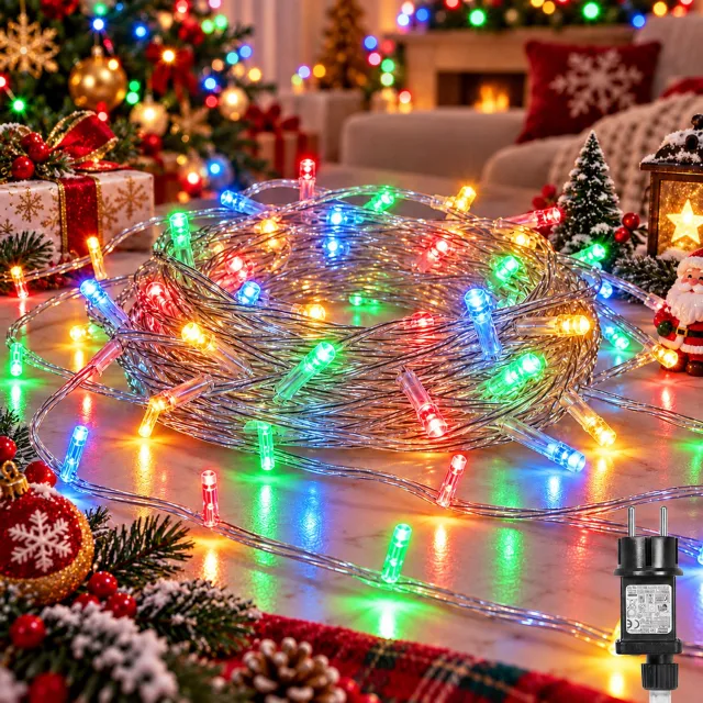 MUPOO Fairy Lights-LED Kerst Lichtsnoer Buiten IP44-Kerstverlichting Lichtslinger met Veilige 31V Laagspanning&Energiezuinig-8 Lichtstanden&Geheugen-Timer 6U/18U-Koppelbaar-Kerstboomverlichting voor Balkon,Kerst,Feest-200 LED-20m-Multicolor-1 Stuk