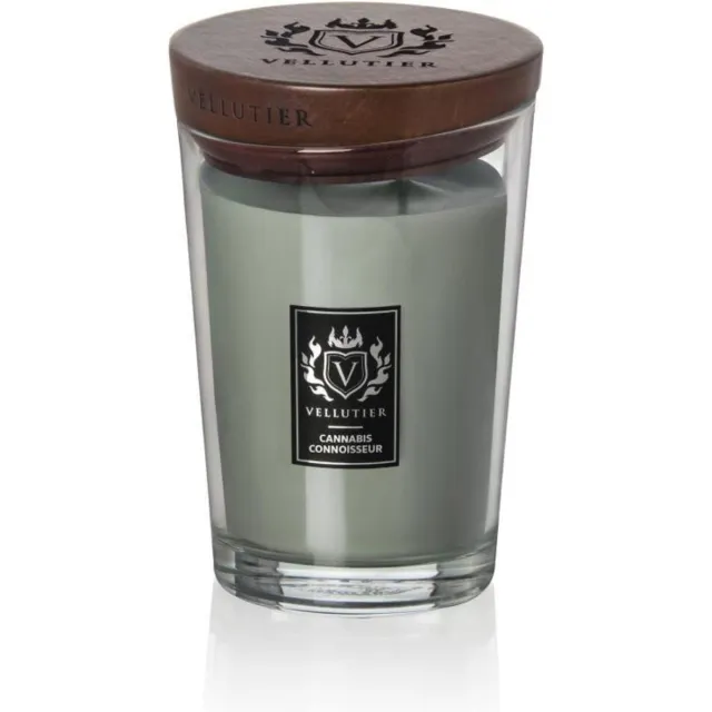 Vellutier Geurkaars Large Cannabis Connoisseur - 16 cm / ø 11 cm Groen