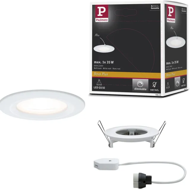 Paulmann Inbouwlamp Nova star rond 78 mm GU10 max. 35W 230V dimbaar Wit mat