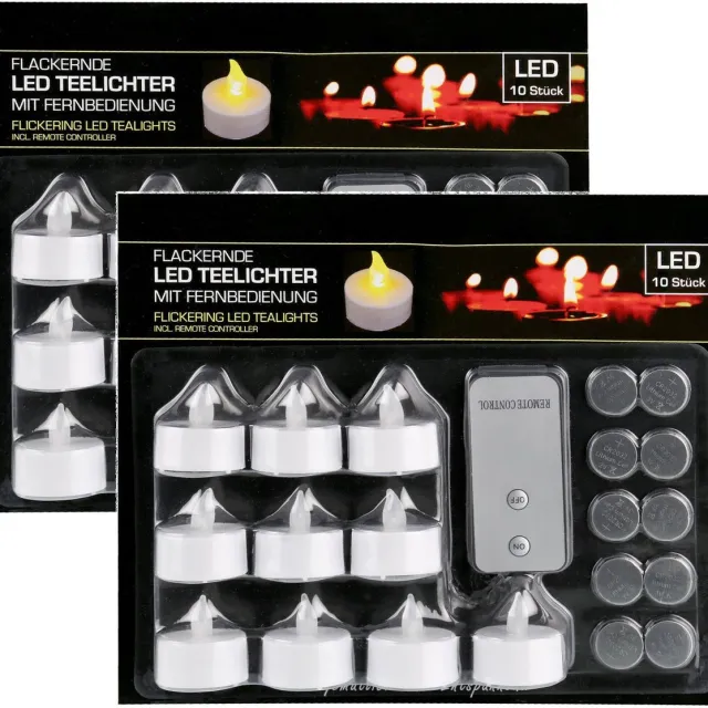 Cepewa 20x LED theelichtjes/waxinelichtjes 3,5 cm inclusief afstandsbediening - Kaarsen - Kaarsjes Wit