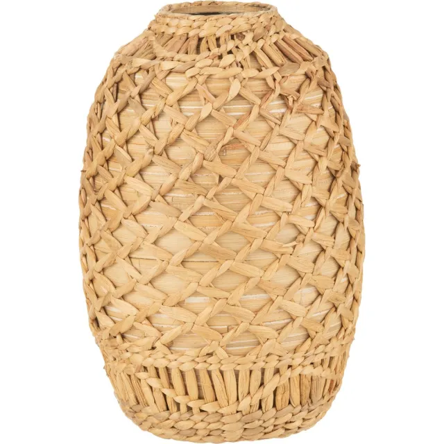 J-Line vaas Rieten - bamboe - naturel - medium - 37 cm hoog Beige