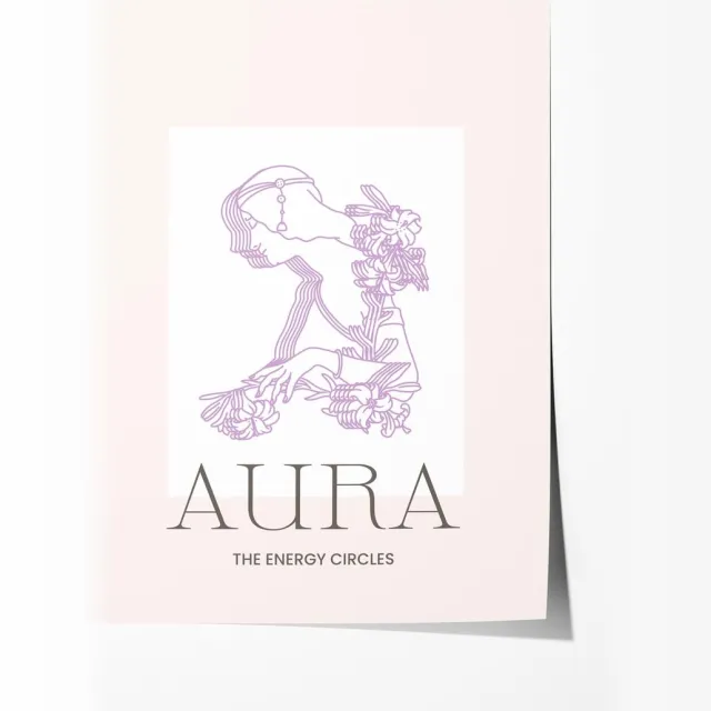 Aura Energy Circles Poster - Poster 70x100 cm - Sfeervolle Wanddecoratie voor Woonkamer & Slaapkamer - Premium papier - zonder lijst Multicolor