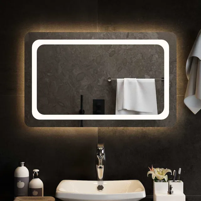 vidaXL Badkamerspiegel LED 80x50 cm transparent
