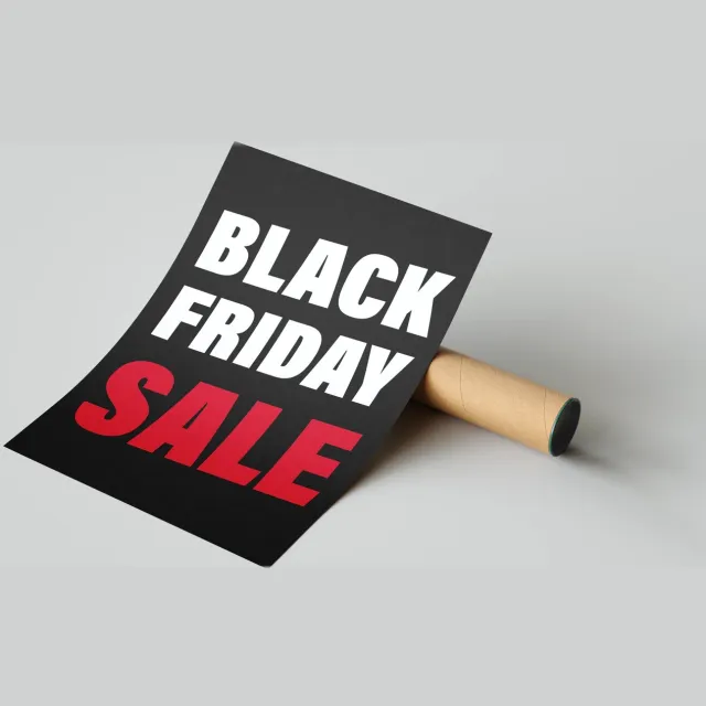 postersenstickers Black Friday poster | A2 formaat | 42 x 59,4 cm cm | sale poster Black Friday | poster A2 | winkelposter Black Friday zwart