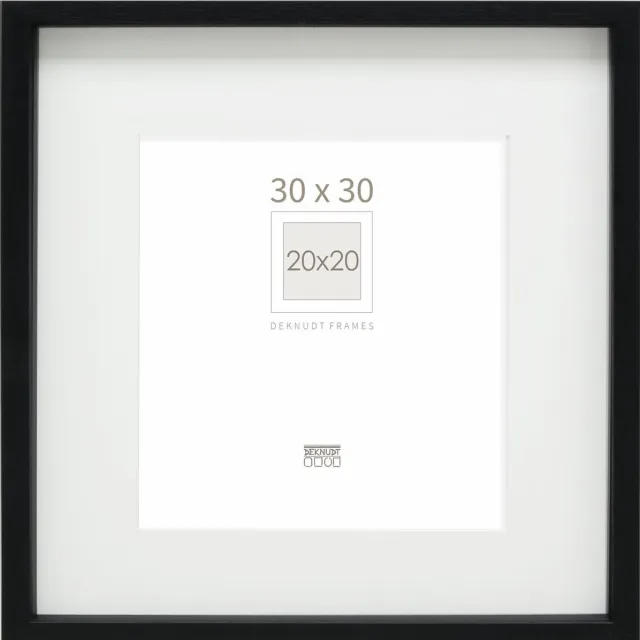 Deknudt Frames Fotolijst - zwart met passe-partout - 20x20 / 30x30 cm