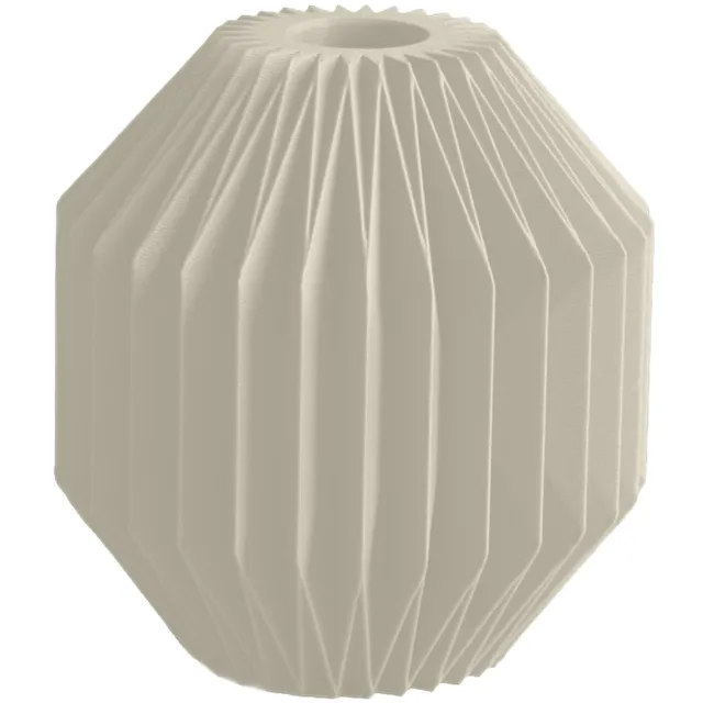 Layvo CALEN Vaas - Crème - D24 x H25 cm - droogbloemen vaas - moderne vaas - gerecycled plastic