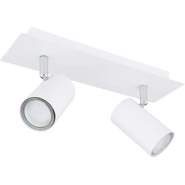 Globo Lighting Plafondspot Spotlight strip plafondlamp Slaapkamerlamp 2-lichts spot beweegbaar, metaal wit, 2x GU10 fitting, LxBxH 30x9x12 cm