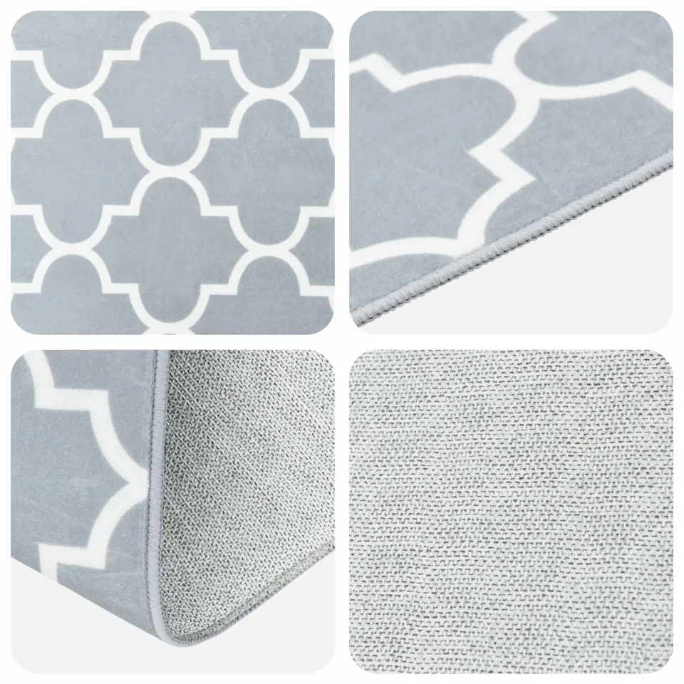 vidaXL Vloerkleedloper ORIZ 1150 gsm Grijs en Wit 100% polyestervilt, foto 4