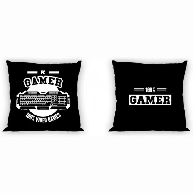 Gamer PC Gamer Sierkussen Kussen 40x40cm inclusief vulling zwart