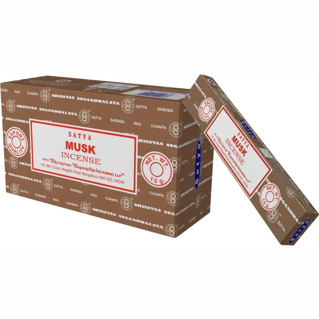 Satya Musk wierookstokjes - 12 doosjes van 15 gram bruin