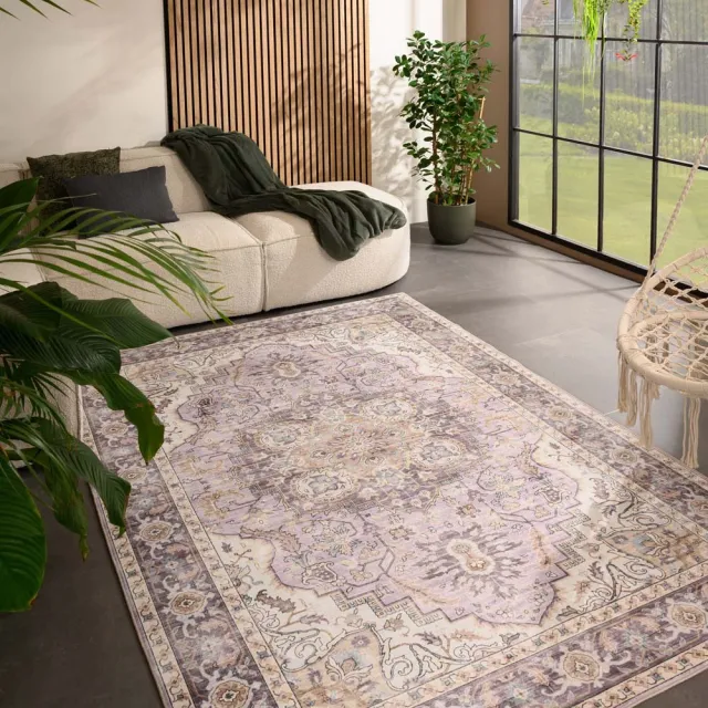 Heritaged Vintage buitenkleed - Valenca Fino paars/roze 80x150