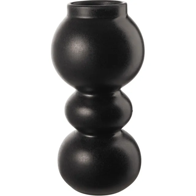 ASA Selection como vaas Black Iron, bloemenvaas, tafelvaas, decoratieve vaas, aardewerk, matzwart, H 23,5 cm, 83094174