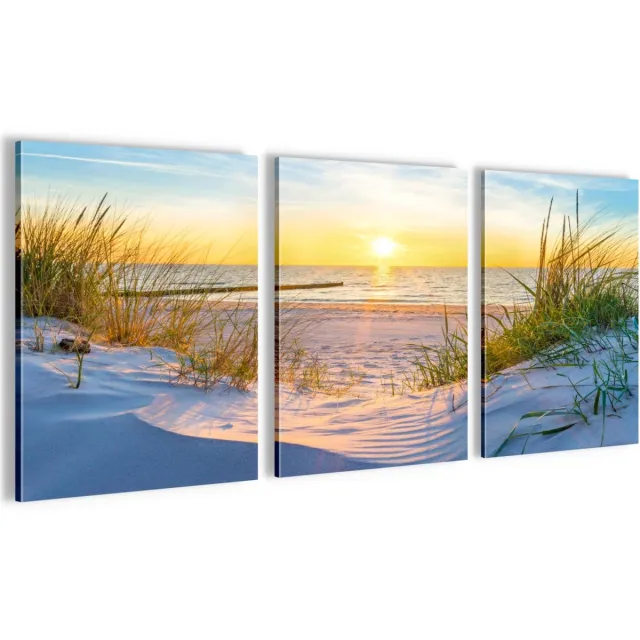 Ibenzoa Complete Set van Moderne Muurschilderingen voor Woonkamer en Slaapkamer in Blauw en Beige