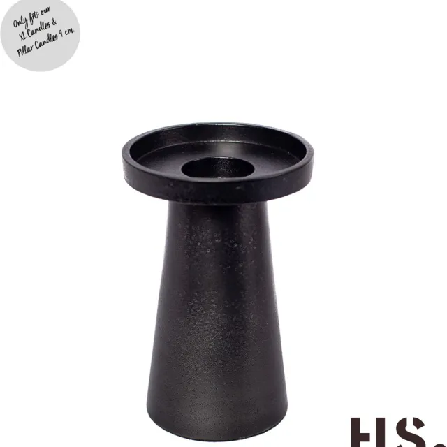 Home Society Kandelaar Xl kaars of stompkaars - Metaal - Zwart - 15cm hoog