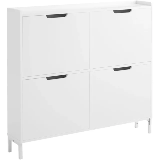 Happiq Schoenenkast - Voor Smalle Ruimtes - 8 Planken - Wit