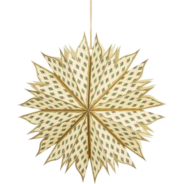 House of Seasons Gonda Hangende Decoratie Bloem - H14 x Ø45 cm - SC Mix - Papier - Off-white wit
