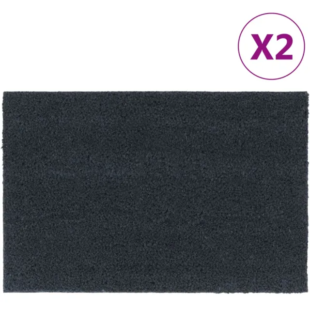 vidaXL Deurmatten 2 st 40x60 cm getufte kokosvezel donkergrijs