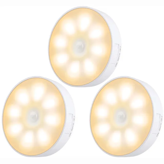 Excitat Nachtlampjes - LED-nachtlampjes - Oplaadbaar - voor slaapkamer, kledingkast, badkamer - 3 stuks Wit