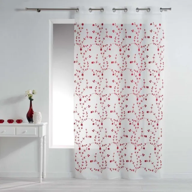 Douceur d intérieur Douceur d'intérieur Ringgordijn PETIT FLEUR, 140 x 240 cm wit