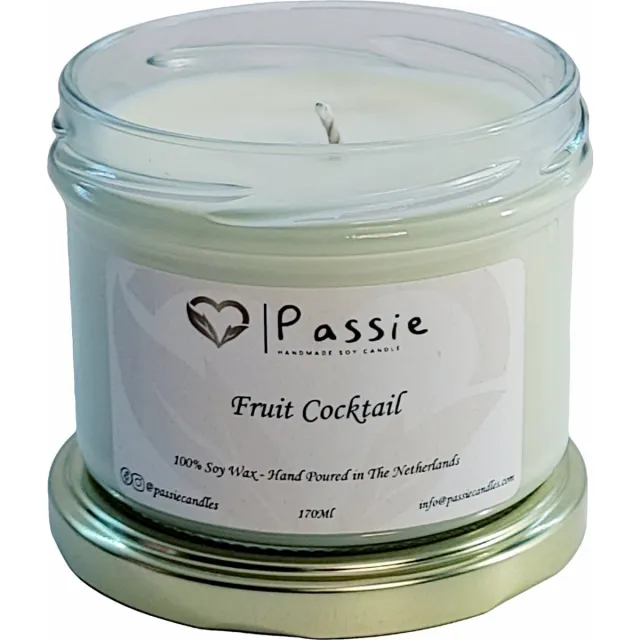 Passie Candles Fruit Cocktail handgemaakte soja geurkaars Geel