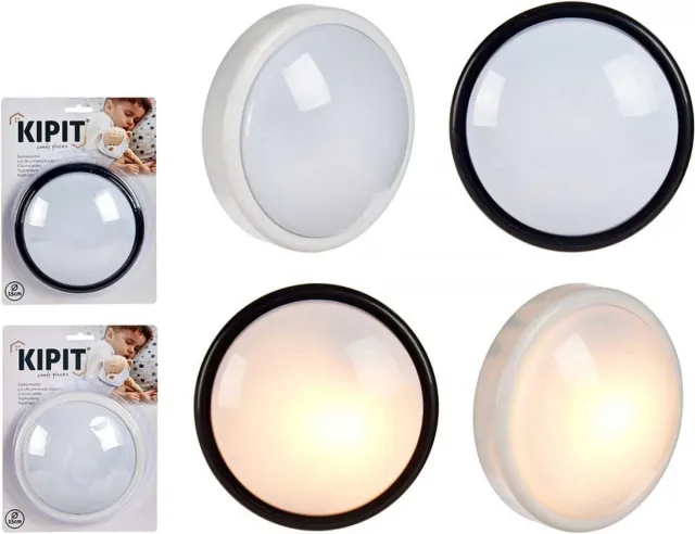 Kipit Nachtlamp - Zwart - Big - Kipit - ganglamp - Ronde - LED-Lampen - 15x15 x 4,7 cm - zolderlamp - nachtlampje