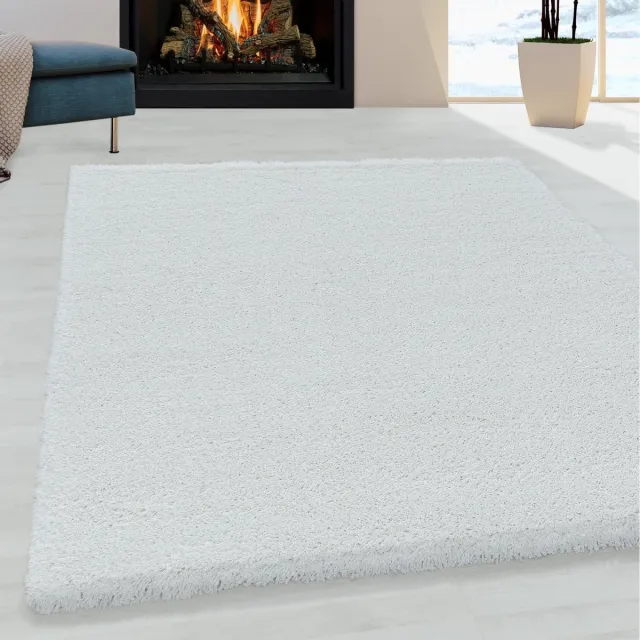 flycarpets Luna Vloerkleed - 200x290cm - Wit - Hoogpolig