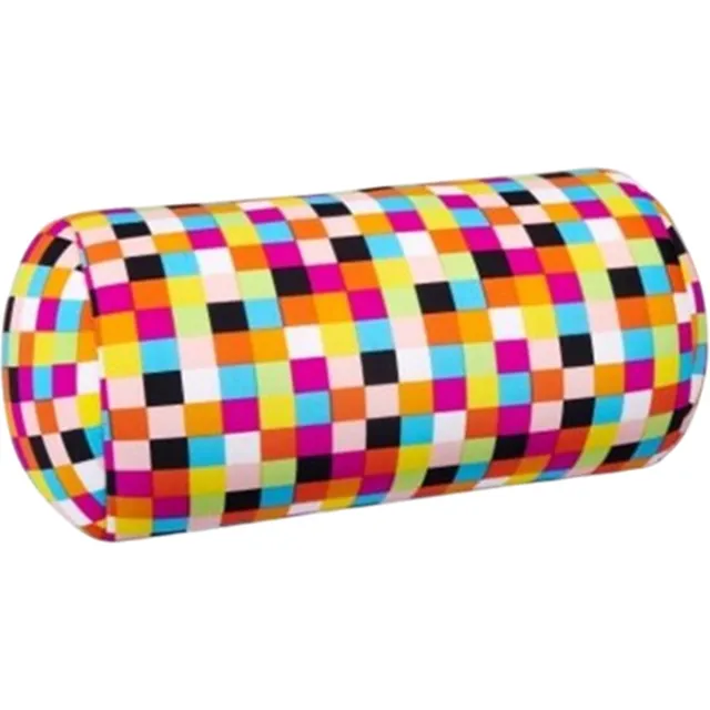 House of Healthbrands Kuschelmaxx Rolkussen - Sierkussen Rond Cilinder 17 x 33 cm - Quadrat-design - Stevig en zacht - Mooie print - Gevuld met microgranulaat - Vormvast & Wasbaar - Ideaal voor op de bank, bed, auto of op reis - Inclusief Wasnet Wit