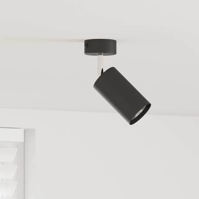vidaXL Plafondspot met schijnwerpers Zwart 6 x 6 x 16 cm Metaal