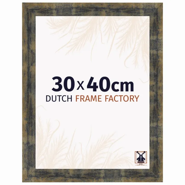 Dutch Frame Factory Fotolijst 30x40 cm - MDF - Blauw Goud Gemeleerd - Praag