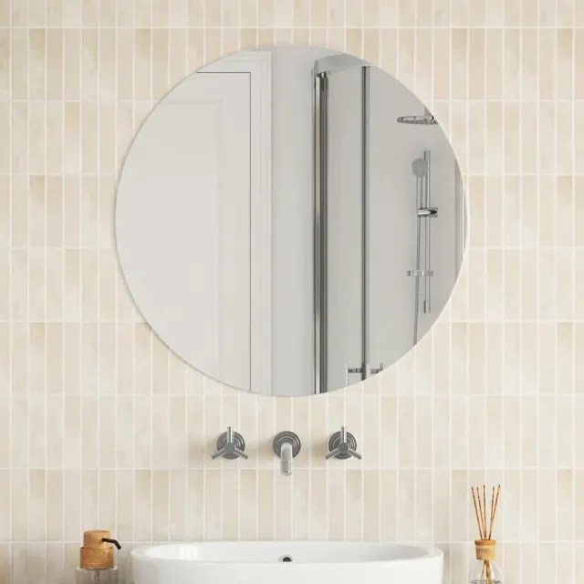 vidaXL Wandspiegel rond 70 cm glas Zilver