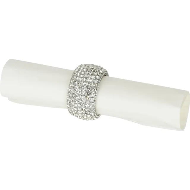 J-Line servetring Diamant - aluminium - zilver - 6 stuks