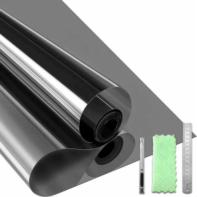 Solacis Privacy Folie Raam - Raamfolie - Folie Raam - Zichtwerend - Anti Inkijk Raamfolie - Must have voor uw privacy! Zwart zilver