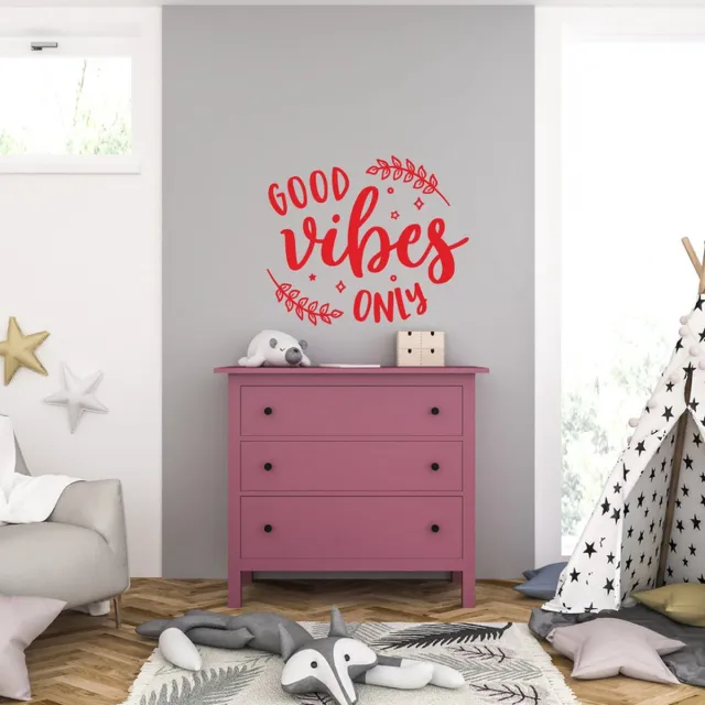 MC Living Muursticker - Good Vibes Only - 58 x 68 - Rood